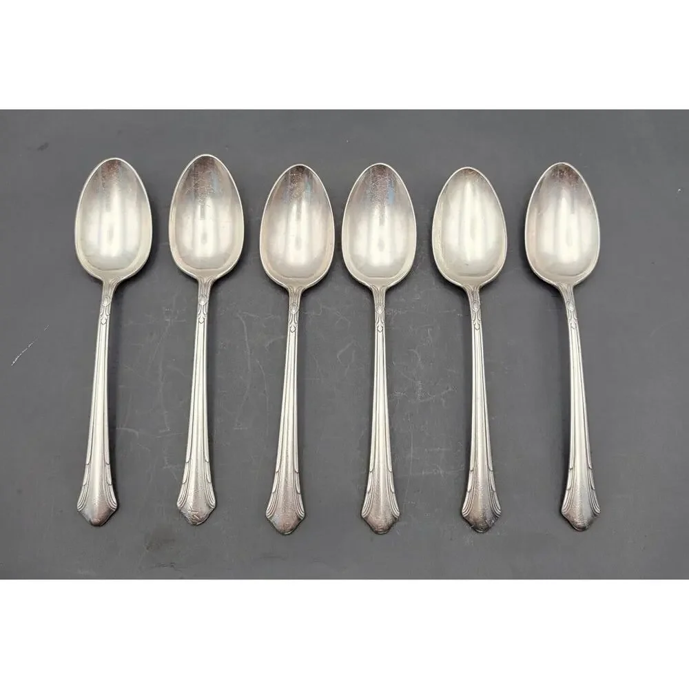 Gorham Plate 1930 LADY CAROLINE Teaspoon Set of 6 VTG Rare